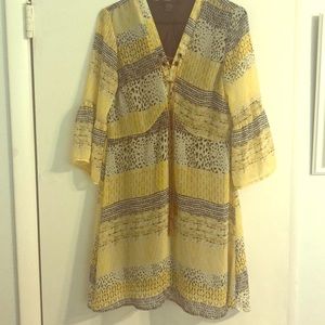 Long sleeved yellow dress